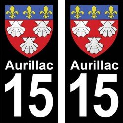Blason Aurillac - Stickers plaque immatriculation 15