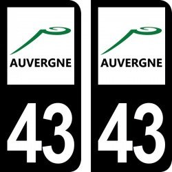 Stickers plaque immatriculation 43 Auvergne