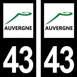 Stickers plaque immatriculation 43 Auvergne