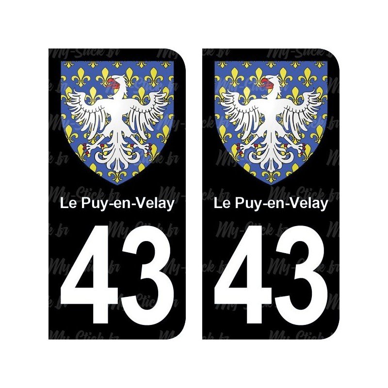 Blason Le-Puy-en-Velay - Stickers plaque immatriculation 43