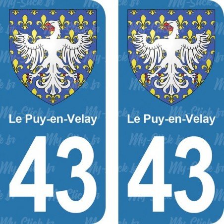 Blason Le-Puy-en-Velay - Stickers plaque immatriculation 43