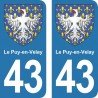 Blason Le-Puy-en-Velay - Stickers plaque immatriculation 43