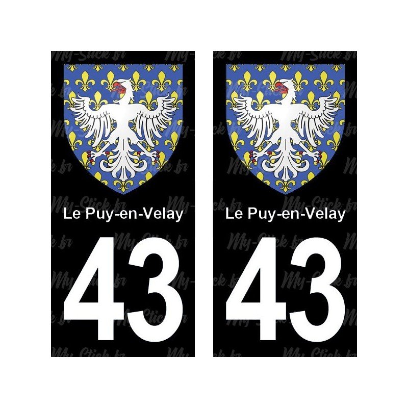 Blason Le-Puy-en-Velay - Stickers plaque immatriculation 43