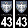 Blason Le-Puy-en-Velay - Stickers plaque immatriculation 43