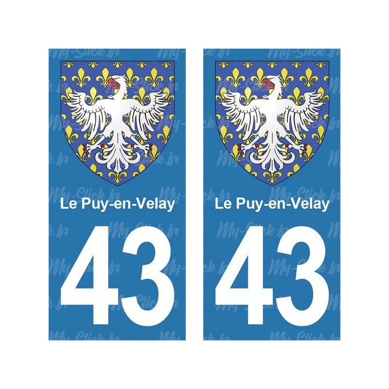 Blason Le-Puy-en-Velay - Stickers plaque immatriculation 43