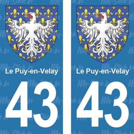 Blason Le-Puy-en-Velay - Stickers plaque immatriculation 43