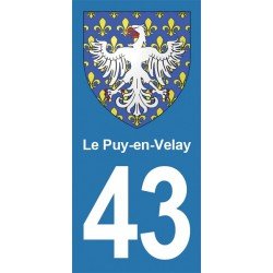 Blason Le-Puy-en-Velay - Stickers plaque immatriculation 43