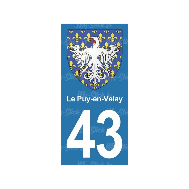 Blason Le-Puy-en-Velay - Stickers plaque immatriculation 43