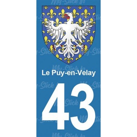 Blason Le-Puy-en-Velay - Stickers plaque immatriculation 43