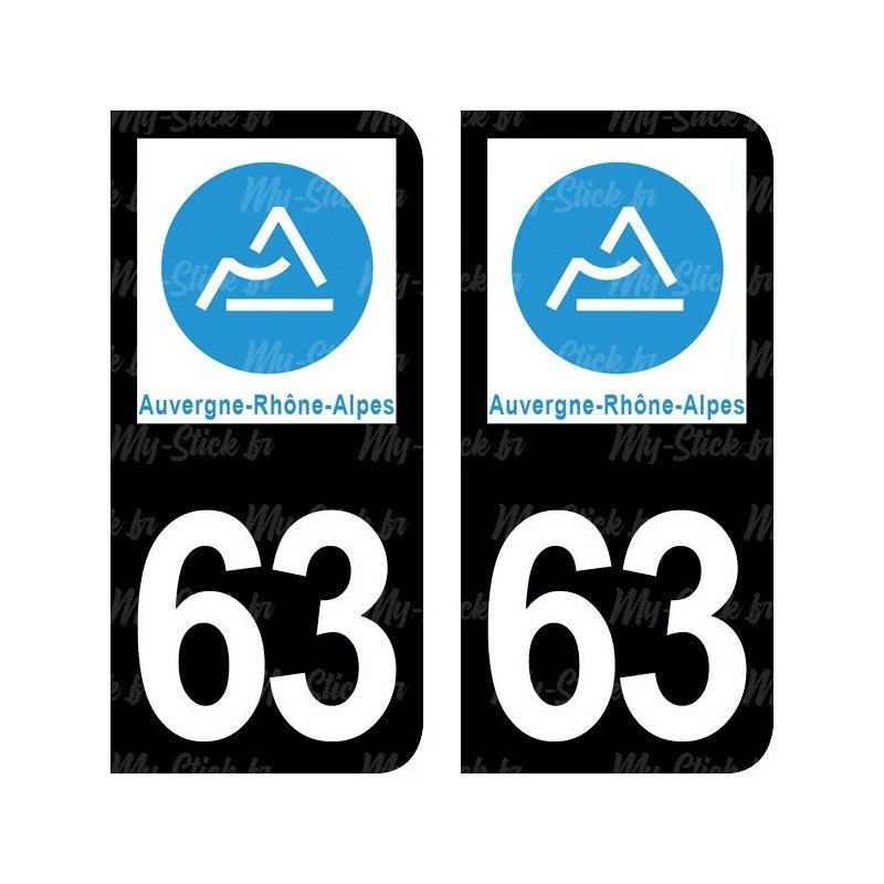 Stickers plaque immatriculation 63