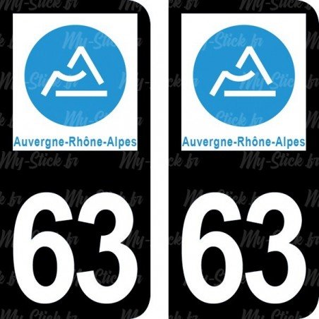 Stickers plaque immatriculation 63