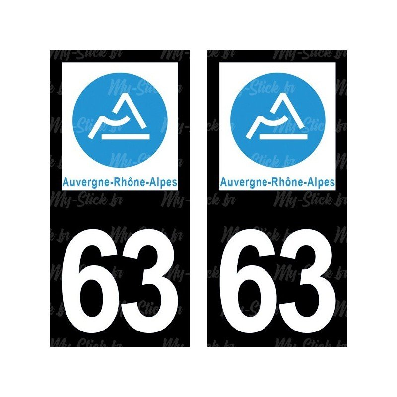 Stickers plaque immatriculation 63