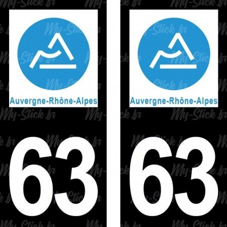 Stickers plaque immatriculation 63
