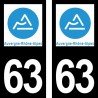 Stickers plaque immatriculation 63