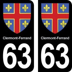 Blason Clermont-Ferrand - Stickers plaque immatriculation 63