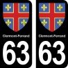 Blason Clermont-Ferrand - Stickers plaque immatriculation 63