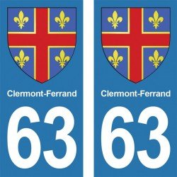 Blason Clermont-Ferrand - Stickers plaque immatriculation 63