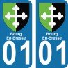 Blason Bourg-en-Bresse - Stickers plaque immatriculation 01