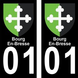 Blason Bourg-en-Bresse - Stickers plaque immatriculation 01