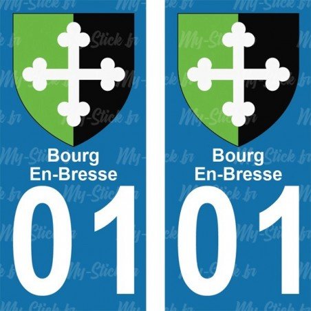 Blason Bourg-en-Bresse - Stickers plaque immatriculation 01