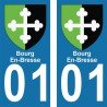 Blason Bourg-en-Bresse - Stickers plaque immatriculation 01