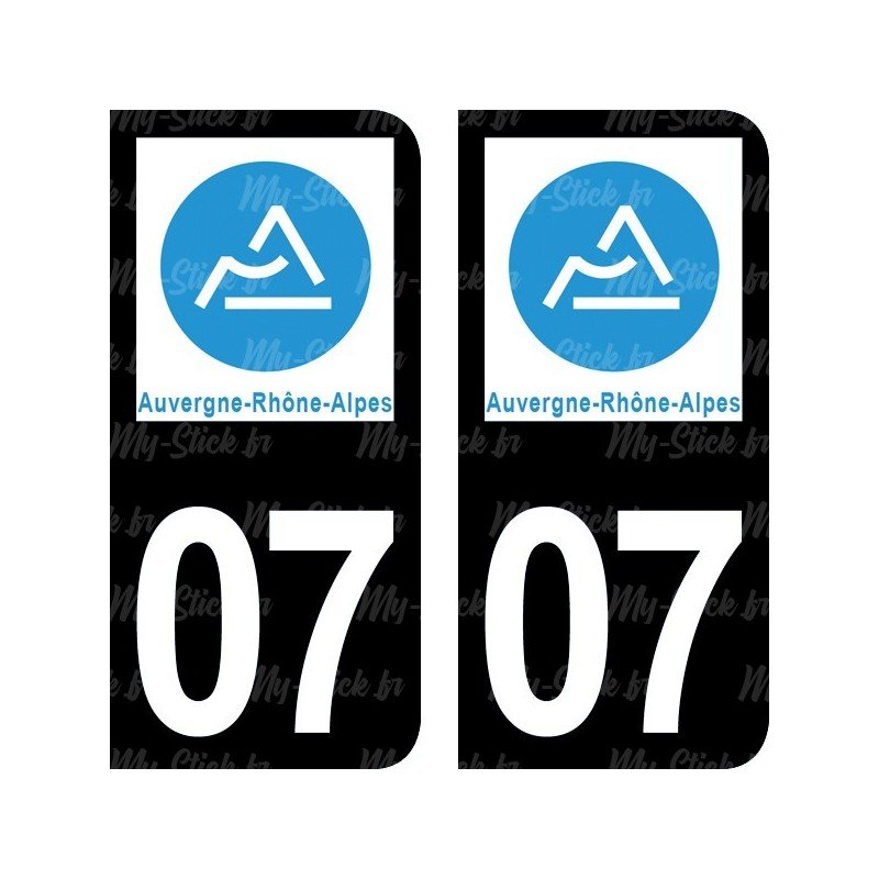 Stickers plaque immatriculation 07