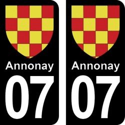 Blason Annonay - Stickers plaque immatriculation 07