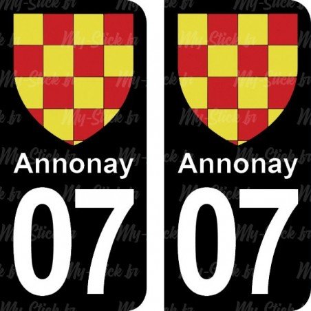 Blason Annonay - Stickers plaque immatriculation 07