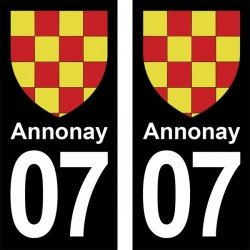 Blason Annonay - Stickers plaque immatriculation 07