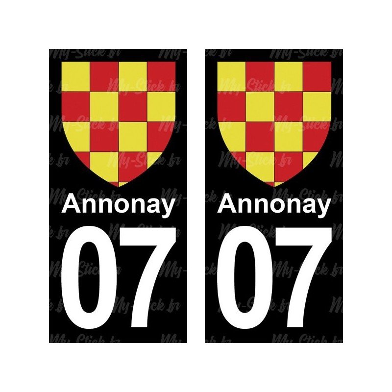 Blason Annonay - Stickers plaque immatriculation 07