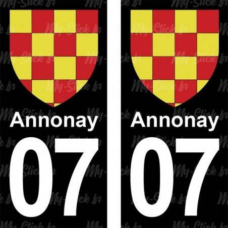 Blason Annonay - Stickers plaque immatriculation 07