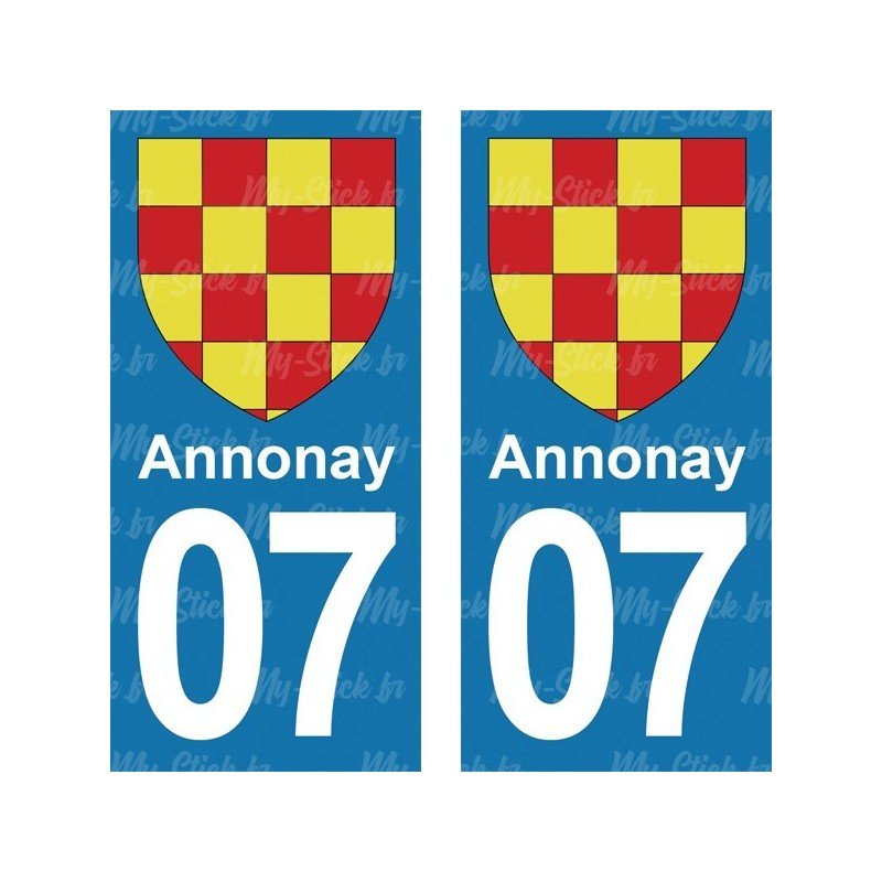 Blason Annonay - Stickers plaque immatriculation 07