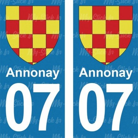 Blason Annonay - Stickers plaque immatriculation 07