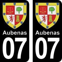 Blason Aubenas - Stickers plaque immatriculation 07