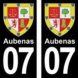 Blason Aubenas - Stickers plaque immatriculation 07