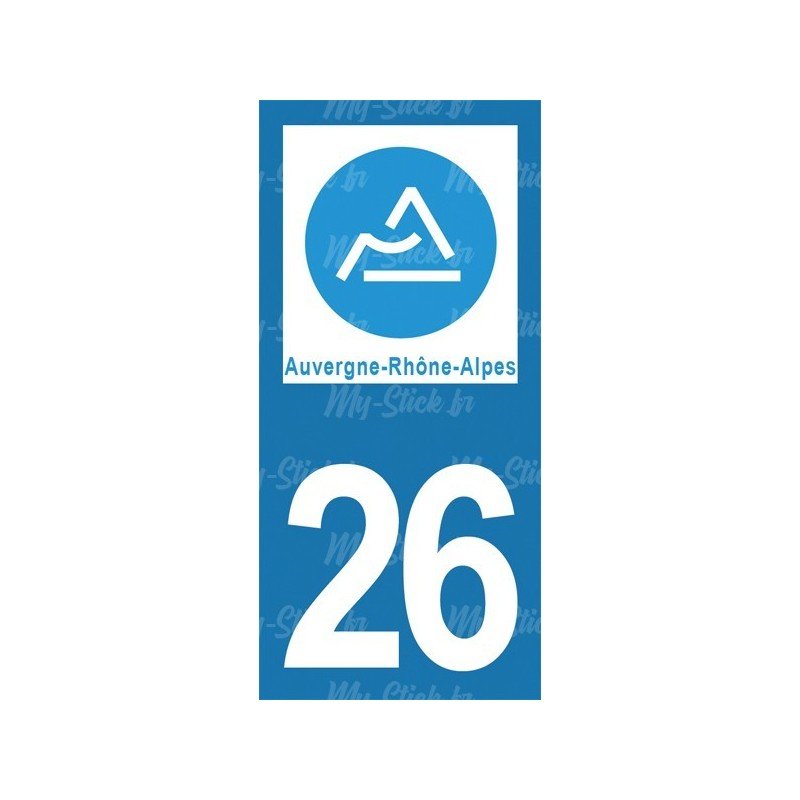 Stickers plaque immatriculation 26