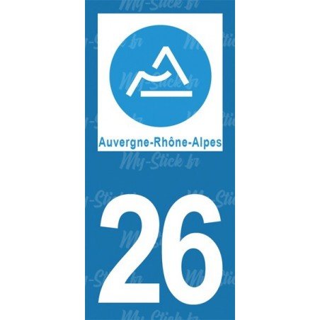 Stickers plaque immatriculation 26