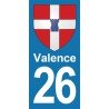 Blason Valence - Stickers plaque immatriculation 26