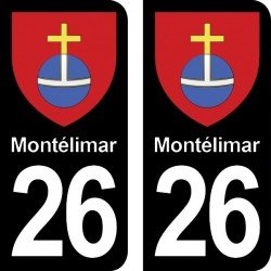 Blason Montélimar - Stickers plaque immatriculation 26