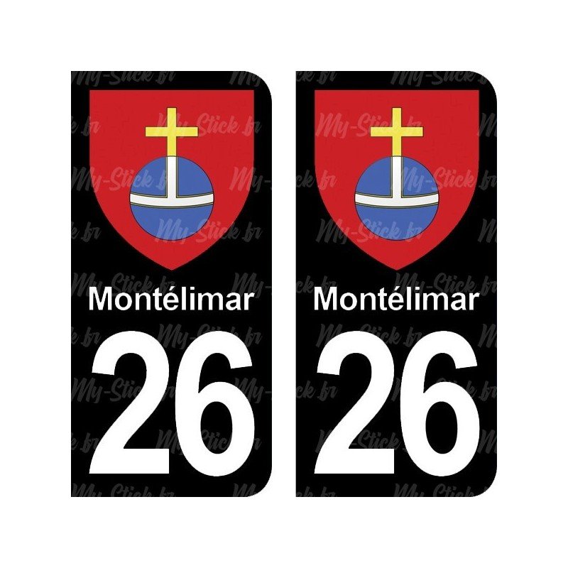 Blason Montélimar - Stickers plaque immatriculation 26