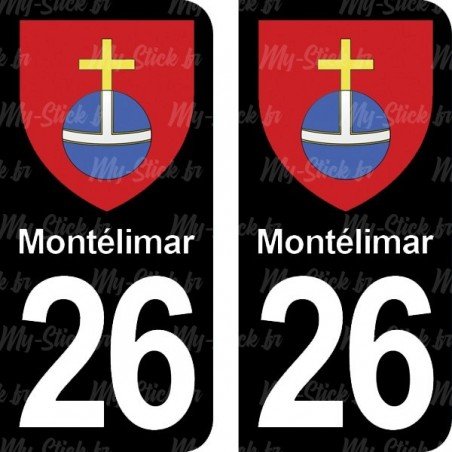 Blason Montélimar - Stickers plaque immatriculation 26