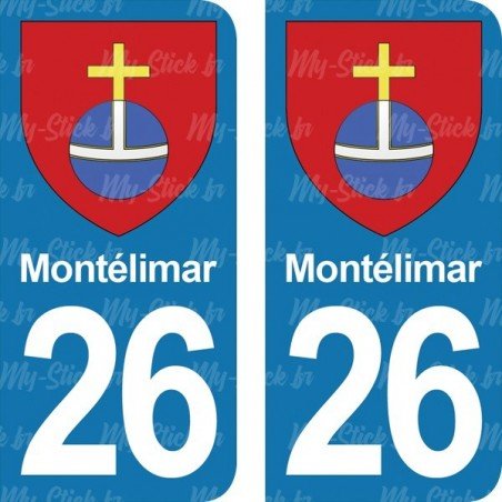 Blason Montélimar - Stickers plaque immatriculation 26