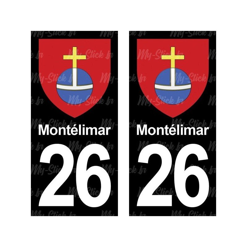 Blason Montélimar - Stickers plaque immatriculation 26