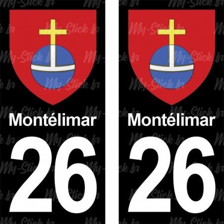 Blason Montélimar - Stickers plaque immatriculation 26