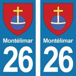 Blason Montélimar - Stickers plaque immatriculation 26