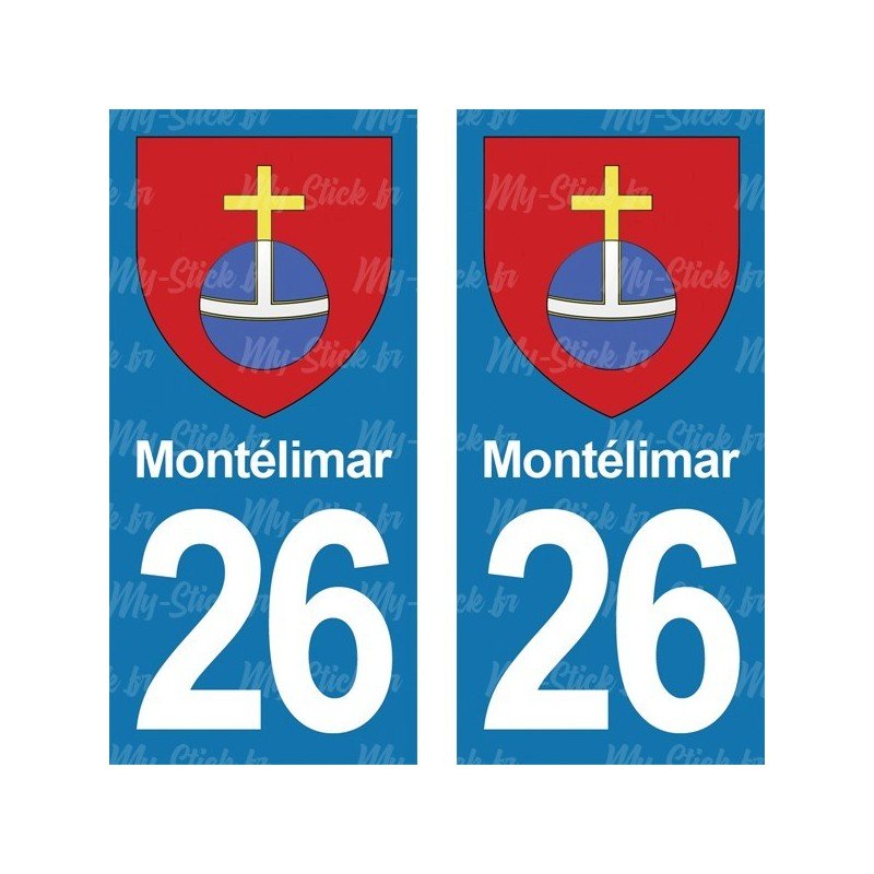 Blason Montélimar - Stickers plaque immatriculation 26