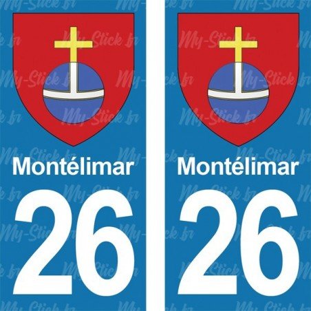 Blason Montélimar - Stickers plaque immatriculation 26