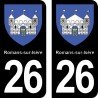 Blason Romans-sur-Isère - Stickers plaque immatriculation 26