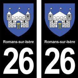 Blason Romans-sur-Isère - Stickers plaque immatriculation 26