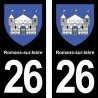 Blason Romans-sur-Isère - Stickers plaque immatriculation 26